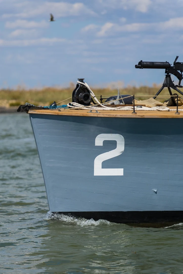 Close view of Gerfalcon's bow and number two marking